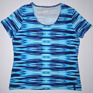 Lauren Ralph Lauren Active Womens Blue Striped Blouse Tops Size XL